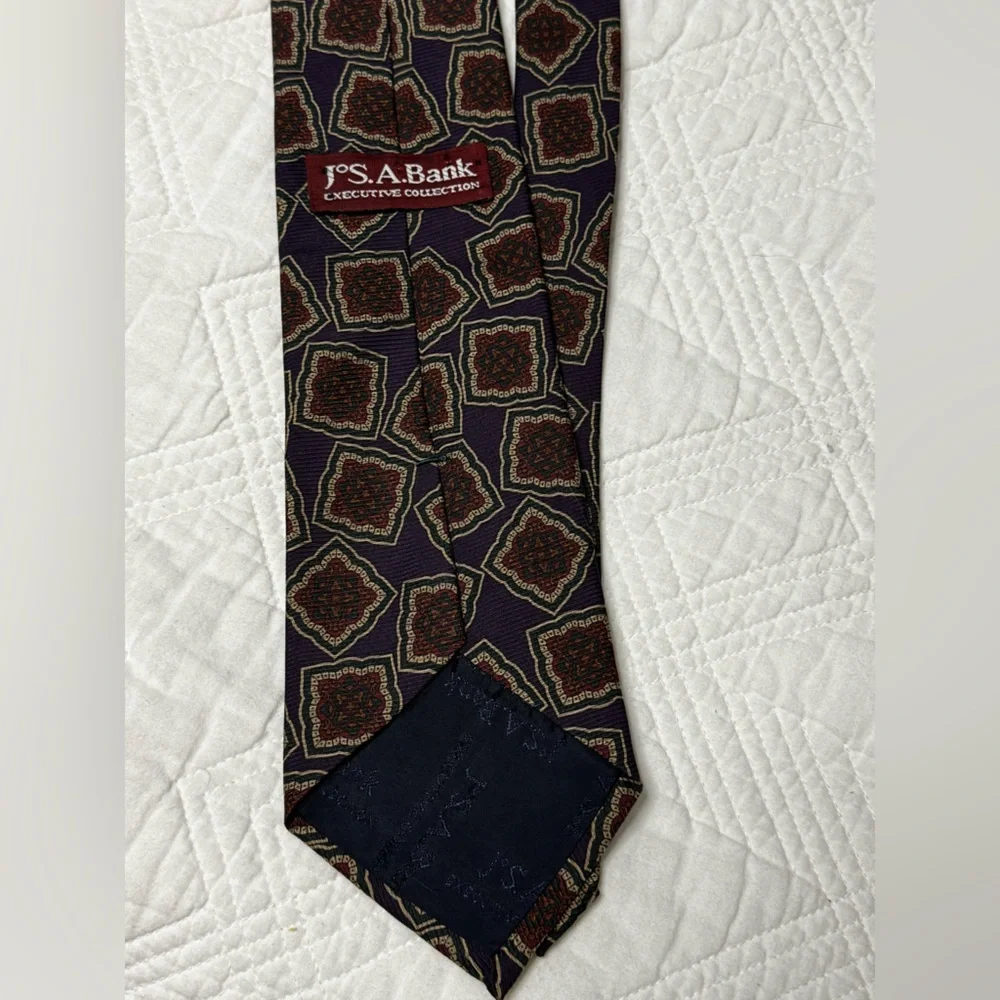 Jos. A. Bank Silk Tie - Brown and Gold Pattern